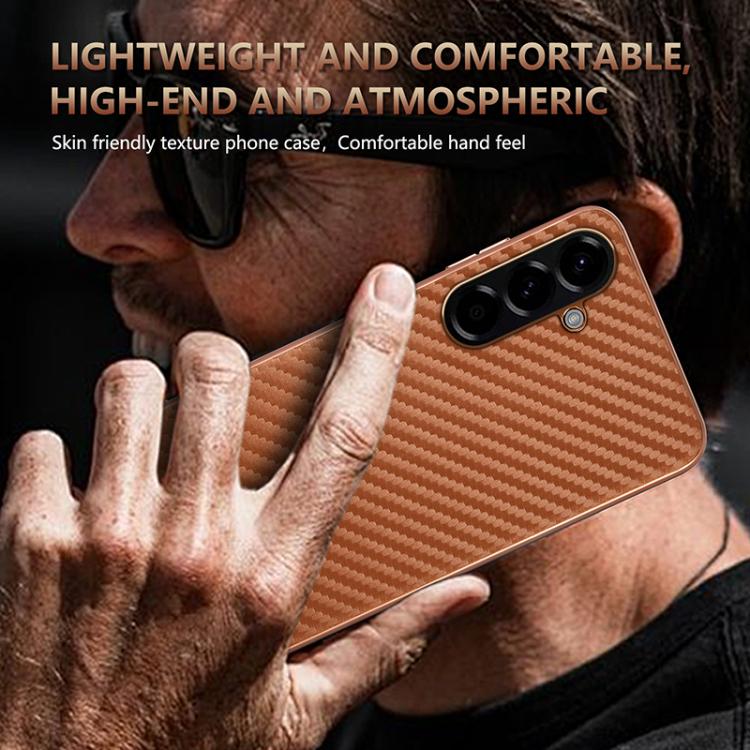 For Samsung Galaxy A37 5G AZNS Electroplated Edge Carbon Fiber Texture Phone Case