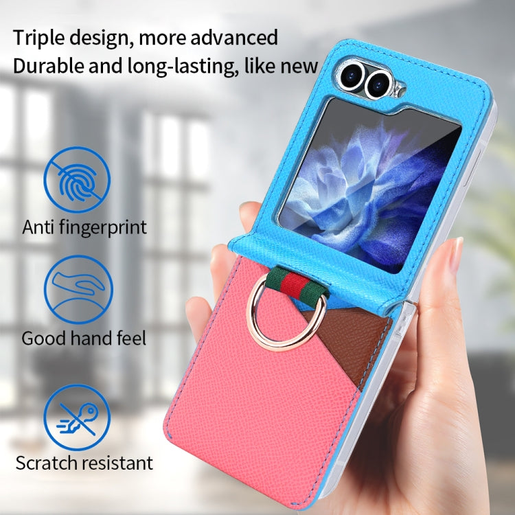 For Samsung Galaxy Z Flip6 / Flip7 FE VIETAO Metal Ring Card Slot PU Phone Case