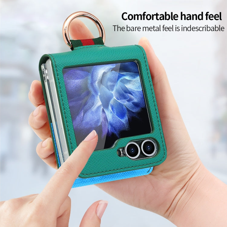 For Samsung Galaxy Z Flip6 / Flip7 FE VIETAO Metal Ring Card Slot PU Phone Case