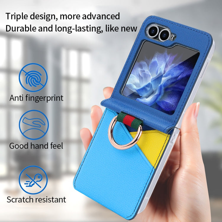 For Samsung Galaxy Z Flip6 / Flip7 FE VIETAO Metal Ring Card Slot PU Phone Case