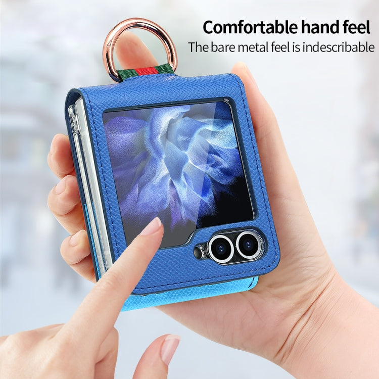 For Samsung Galaxy Z Flip6 / Flip7 FE VIETAO Metal Ring Card Slot PU Phone Case