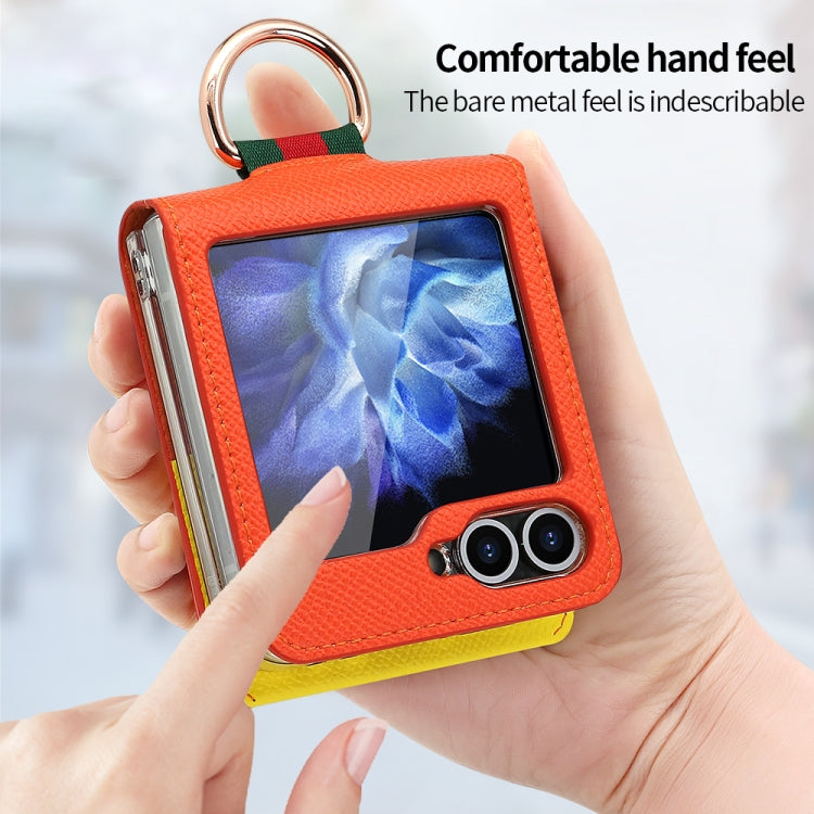 For Samsung Galaxy Z Flip6 / Flip7 FE VIETAO Metal Ring Card Slot PU Phone Case