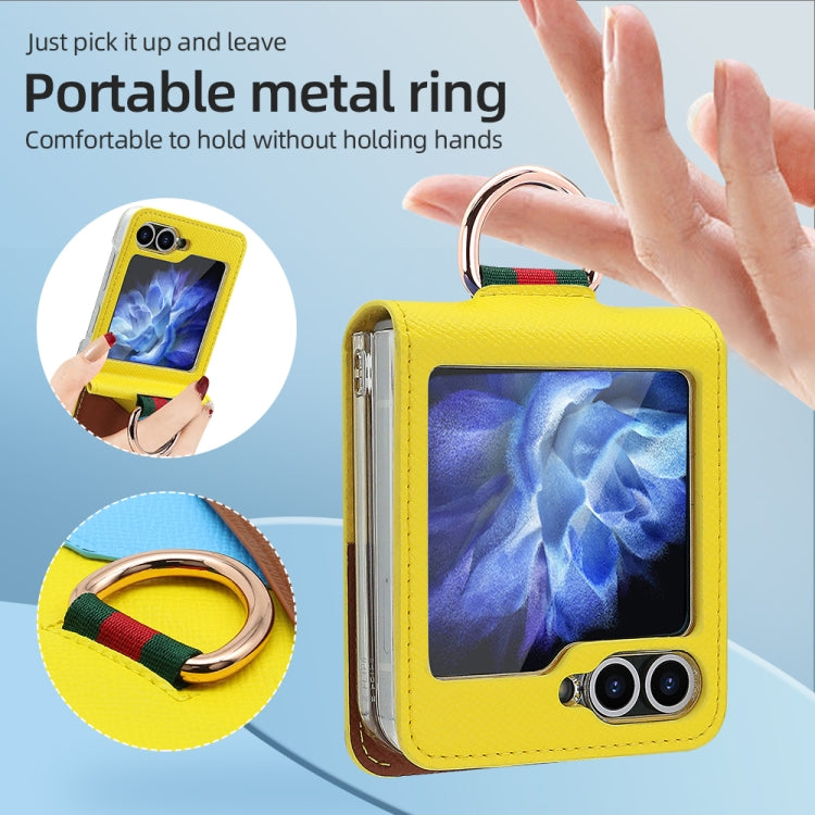 For Samsung Galaxy Z Flip6 / Flip7 FE VIETAO Metal Ring Card Slot PU Phone Case