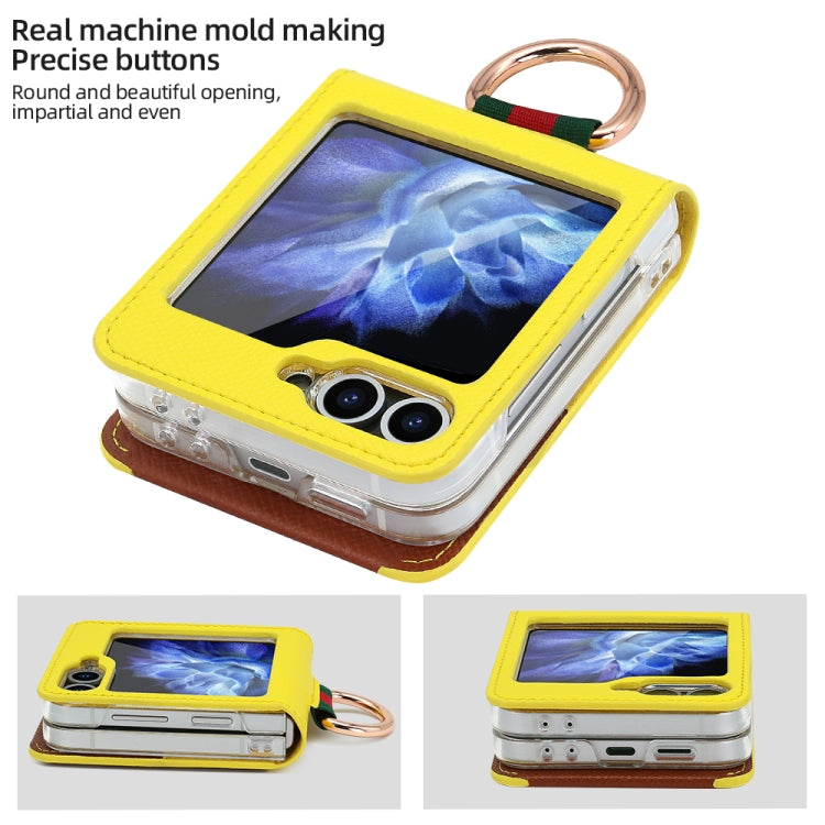For Samsung Galaxy Z Flip6 / Flip7 FE VIETAO Metal Ring Card Slot PU Phone Case