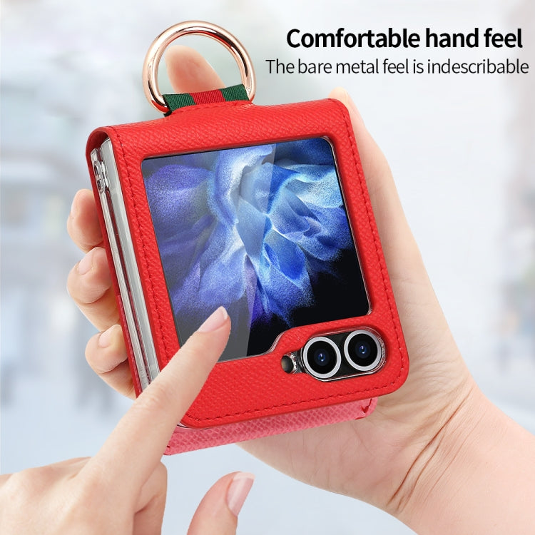 For Samsung Galaxy Z Flip6 / Flip7 FE VIETAO Metal Ring Card Slot PU Phone Case