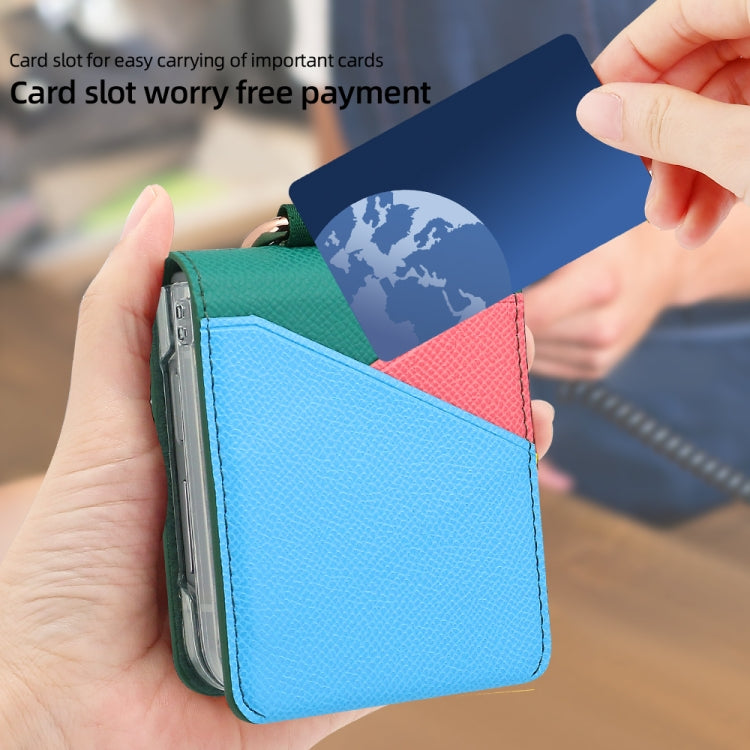 For Samsung Galaxy Z Flip5 VIETAO Metal Ring Card Slot PU Phone Case