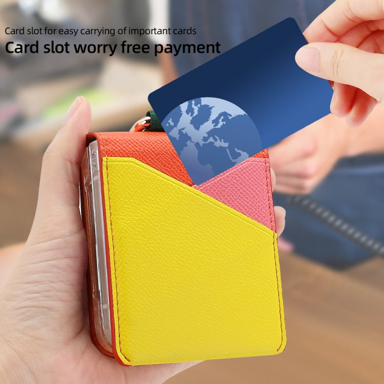 For Samsung Galaxy Z Flip5 VIETAO Metal Ring Card Slot PU Phone Case