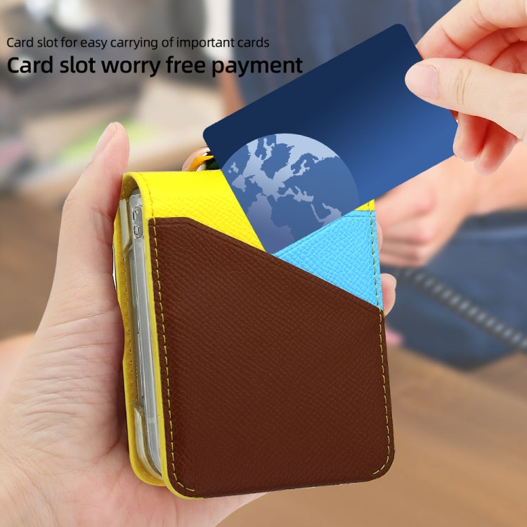 For Samsung Galaxy Z Flip5 VIETAO Metal Ring Card Slot PU Phone Case
