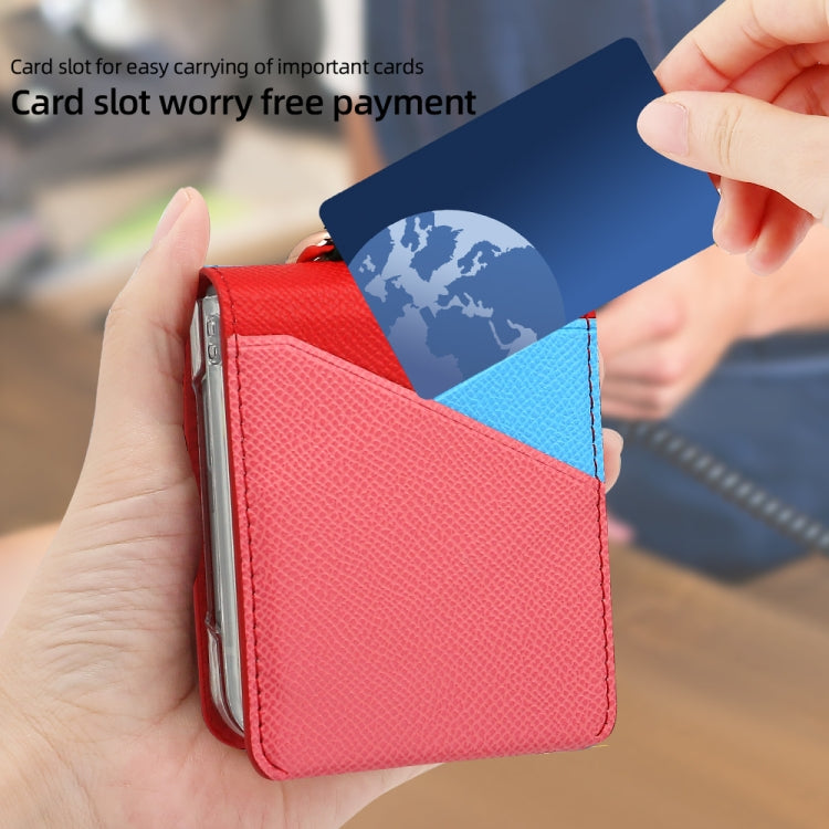 For Samsung Galaxy Z Flip5 VIETAO Metal Ring Card Slot PU Phone Case