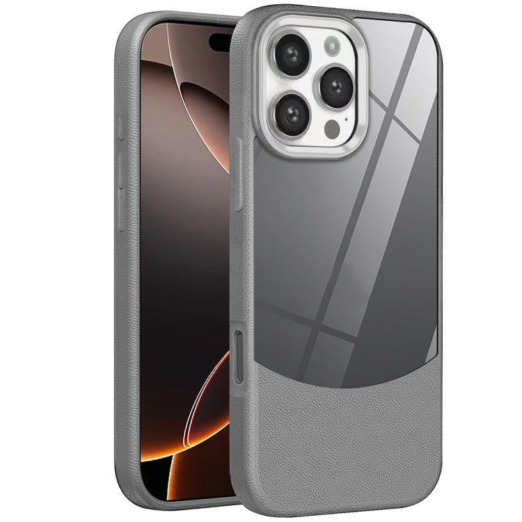 For iPhone 16 Pro Litchi Texture TPU Hybrid Acrylic Phone Case