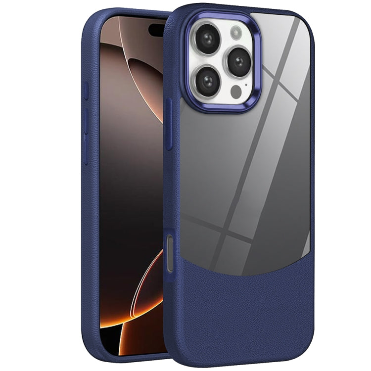 For iPhone 16 Pro Litchi Texture TPU Hybrid Acrylic Phone Case