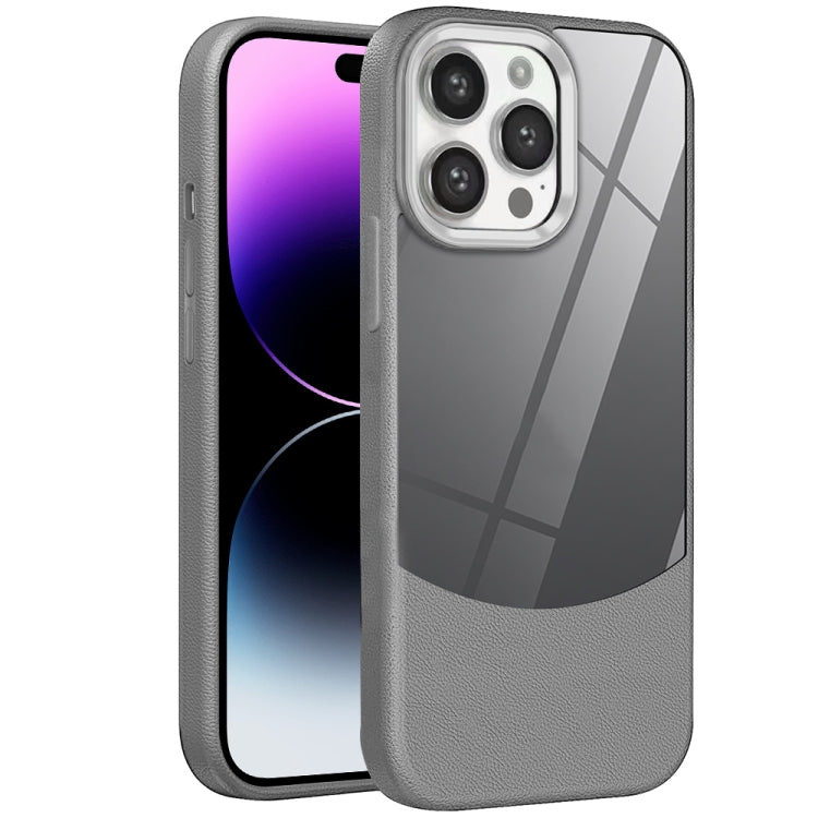 For iPhone 14 Pro Litchi Texture TPU Hybrid Acrylic Phone Case