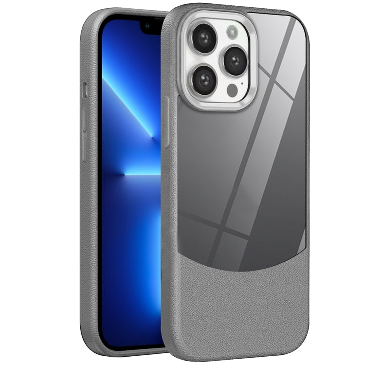 For iPhone 13 Pro Max Litchi Texture TPU Hybrid Acrylic Phone Case
