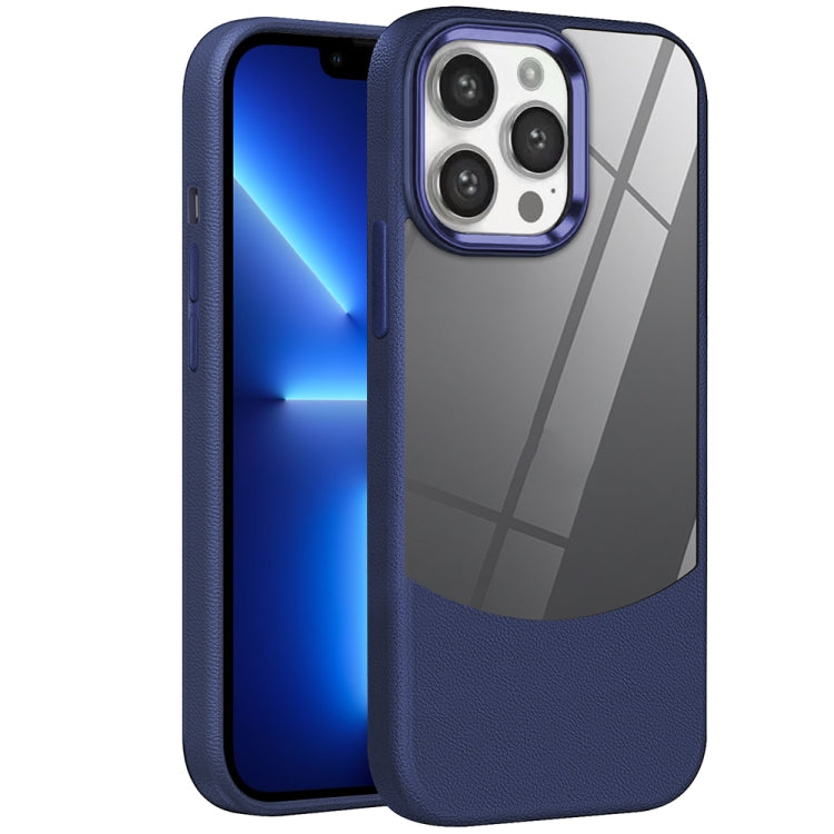 For iPhone 13 Pro Max Litchi Texture TPU Hybrid Acrylic Phone Case