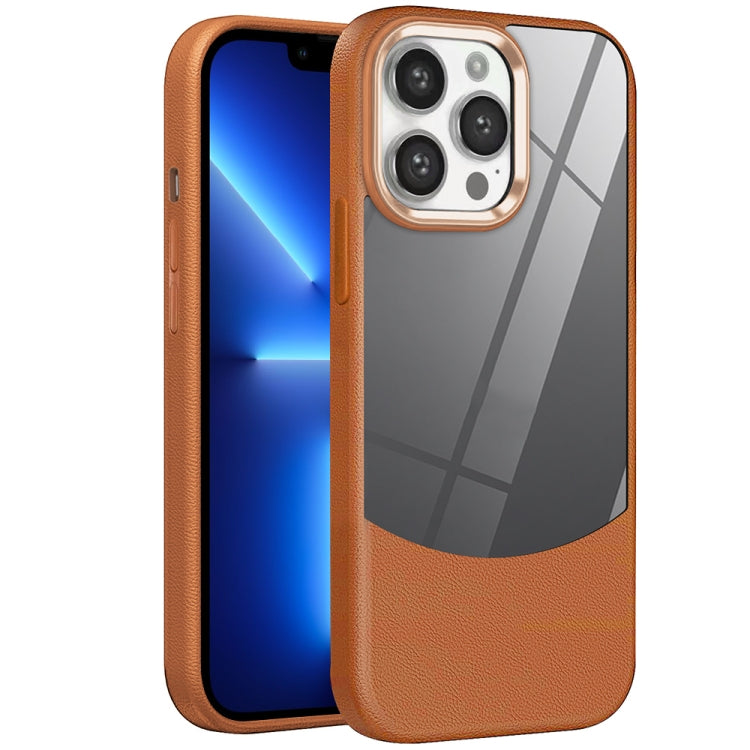 For iPhone 13 Pro Litchi Texture TPU Hybrid Acrylic Phone Case