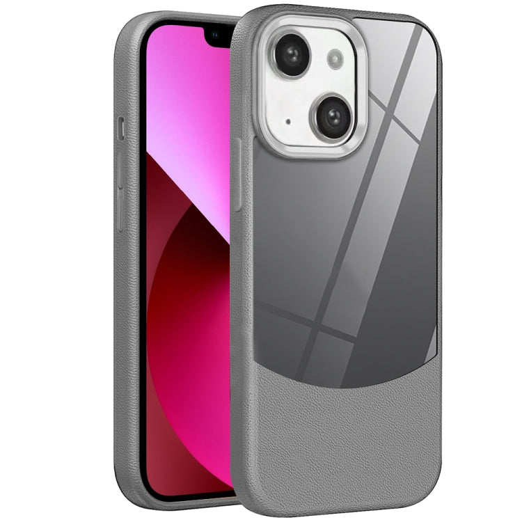 For iPhone 13 Litchi Texture TPU Hybrid Acrylic Phone Case