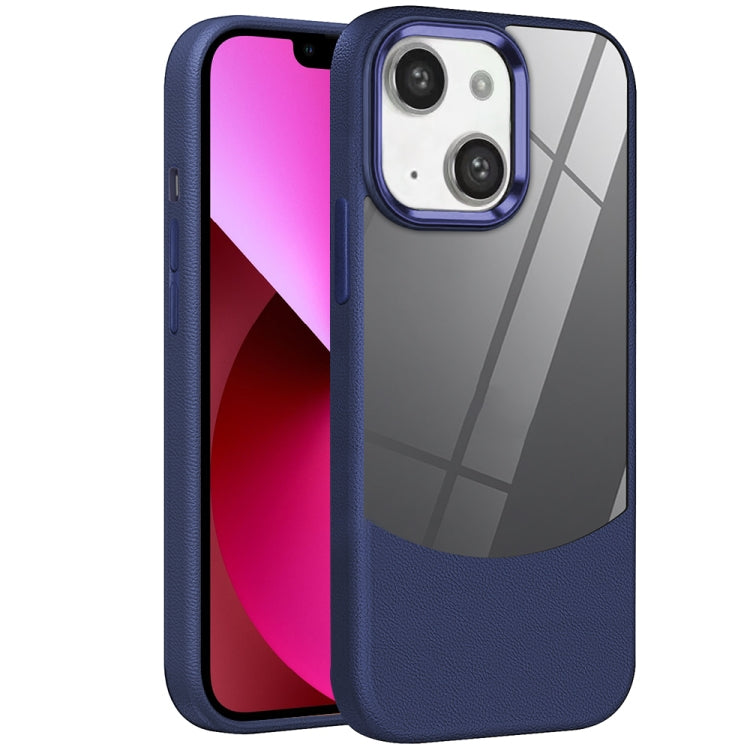 For iPhone 13 Litchi Texture TPU Hybrid Acrylic Phone Case