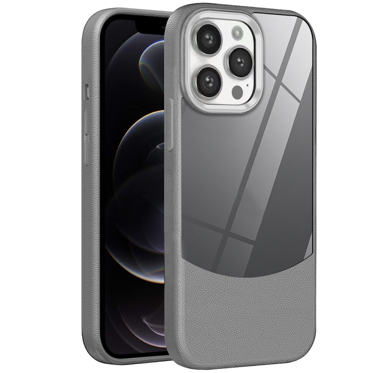 For iPhone 12 Pro Litchi Texture TPU Hybrid Acrylic Phone Case