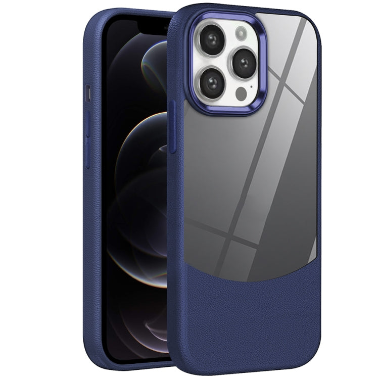 For iPhone 12 Pro Litchi Texture TPU Hybrid Acrylic Phone Case