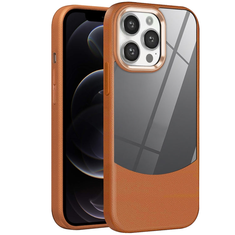 For iPhone 12 Pro Max Litchi Texture TPU Hybrid Acrylic Phone Case