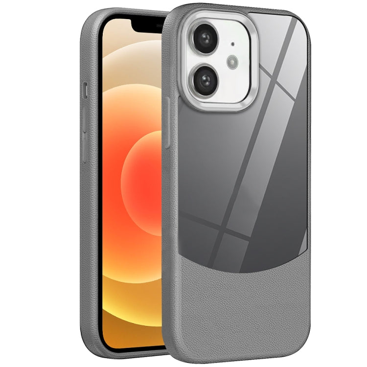 For iPhone 12 Litchi Texture TPU Hybrid Acrylic Phone Case