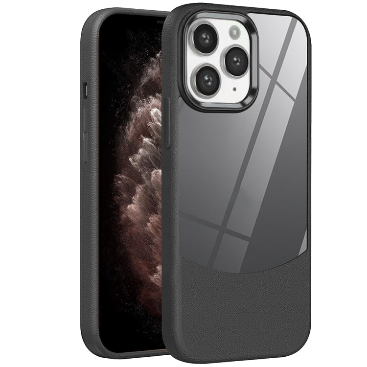 For iPhone 11 Pro Litchi Texture TPU Hybrid Acrylic Phone Case