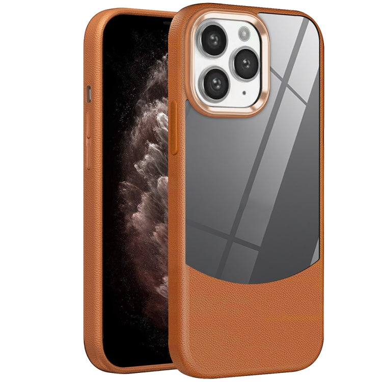 For iPhone 11 Pro Litchi Texture TPU Hybrid Acrylic Phone Case
