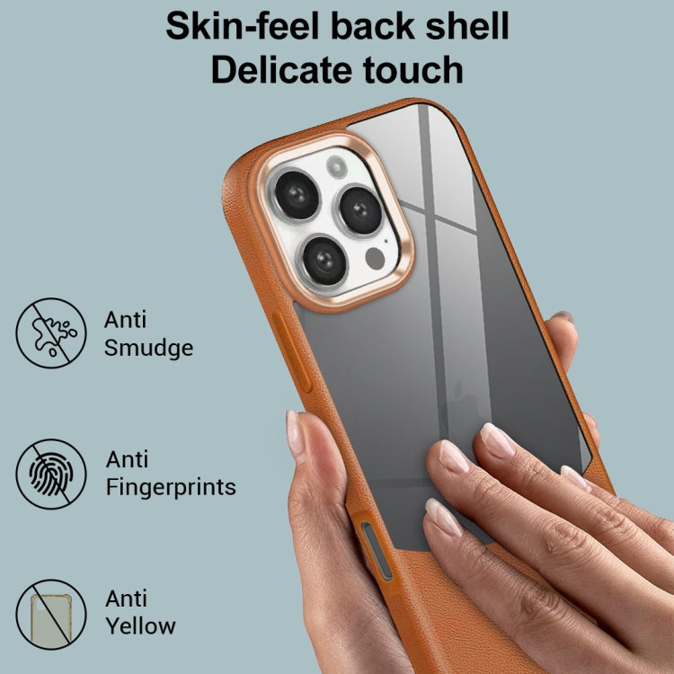 For iPhone 15 Pro Max Litchi Texture TPU Hybrid Acrylic Phone Case