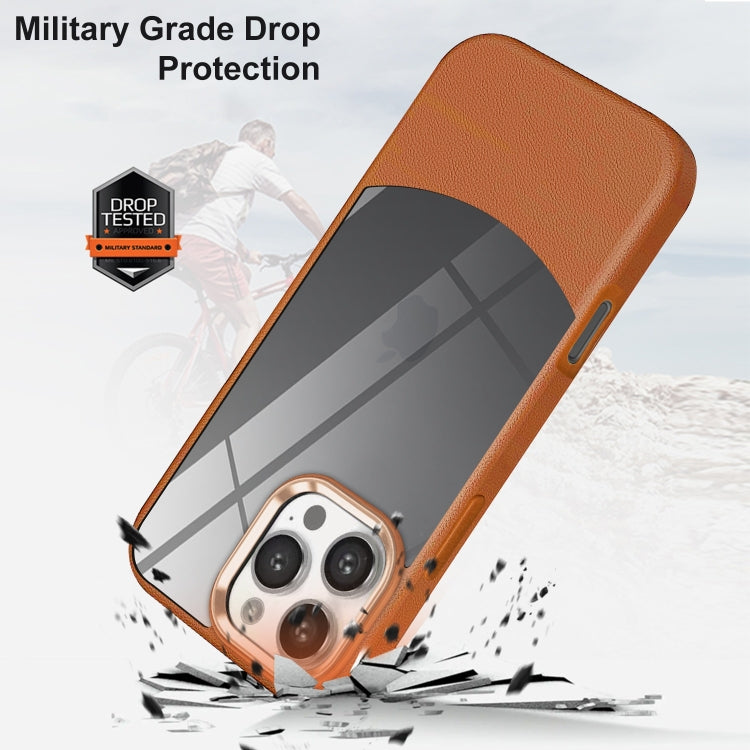 For iPhone 13 Pro Max Litchi Texture TPU Hybrid Acrylic Phone Case