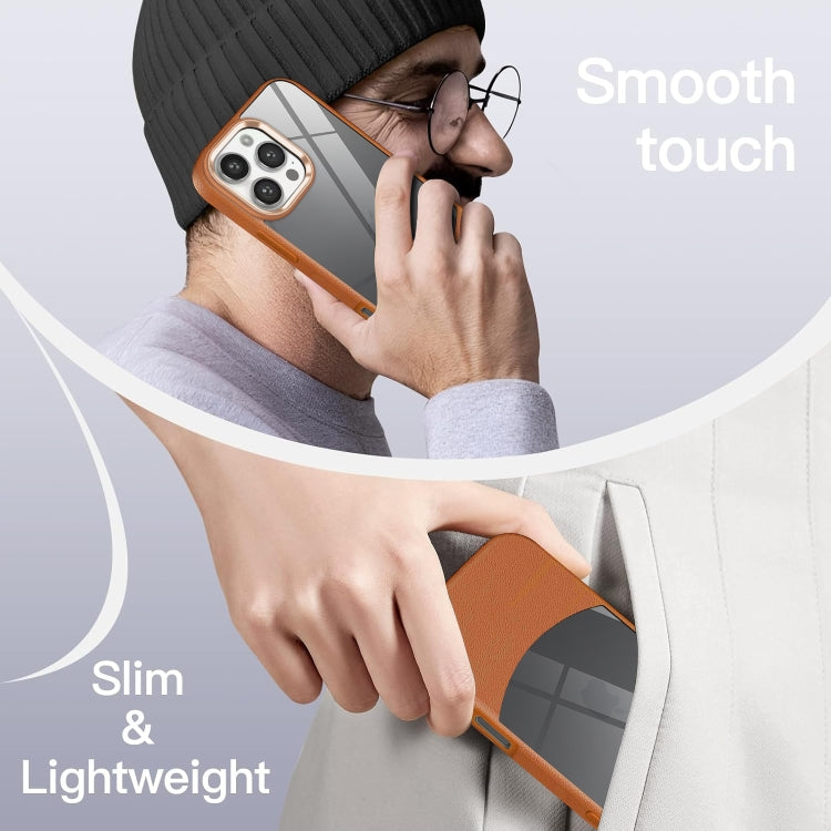 For iPhone 16 Pro Litchi Texture TPU Hybrid Acrylic Phone Case