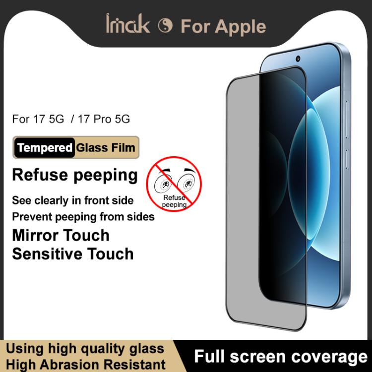 For Xiaomi 17 / 17 Pro imak HD Full Screen Anti-spy Tempered Glass Protective Film