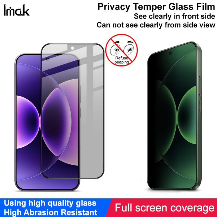 For Xiaomi 17 Pro Max imak HD Full Screen Anti-spy Tempered Glass Protective Film