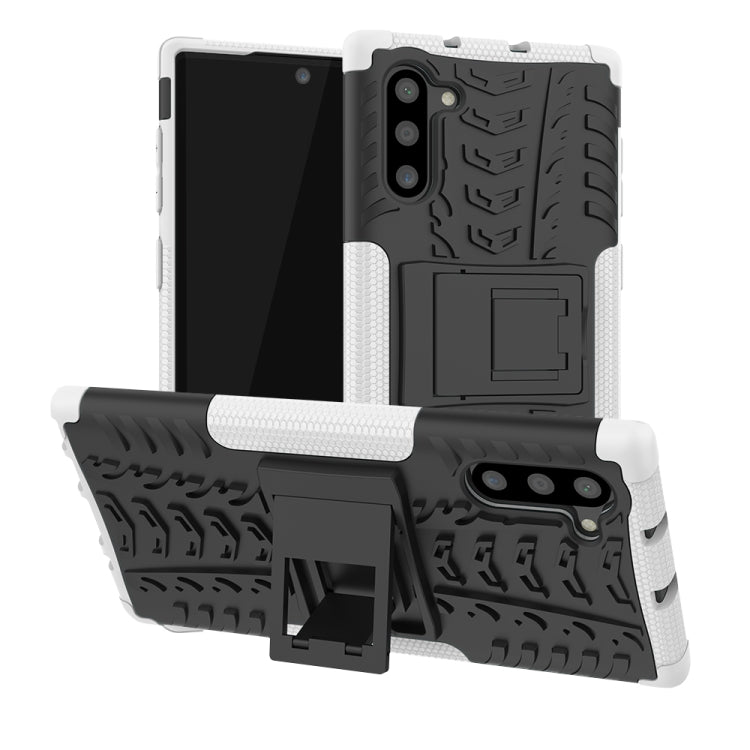 For Samsung Galaxy Note10 Tire Texture Shockproof TPU+PC Protective Case with Holder