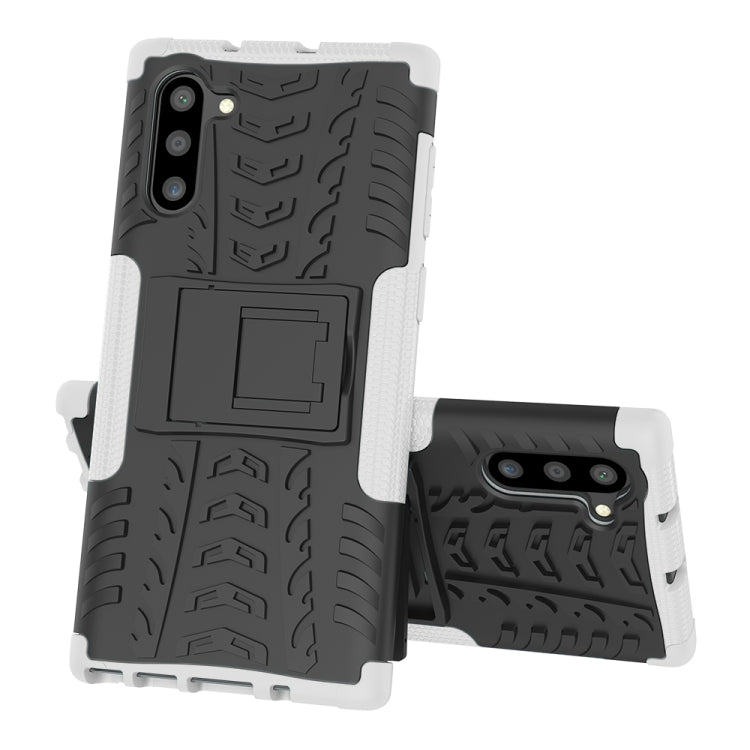 For Samsung Galaxy Note10 Tire Texture Shockproof TPU+PC Protective Case with Holder