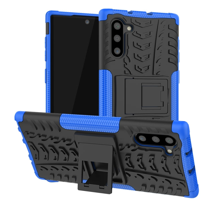 For Samsung Galaxy Note10 Tire Texture Shockproof TPU+PC Protective Case with Holder