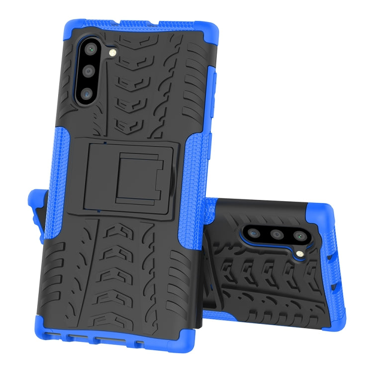 For Samsung Galaxy Note10 Tire Texture Shockproof TPU+PC Protective Case with Holder