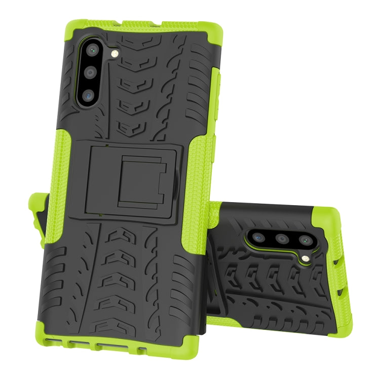 For Samsung Galaxy Note10 Tire Texture Shockproof TPU+PC Protective Case with Holder
