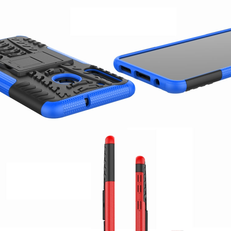 For Samsung Galaxy A21 (EU Version) Tire Texture Shockproof TPU+PC Protective Case with Holder