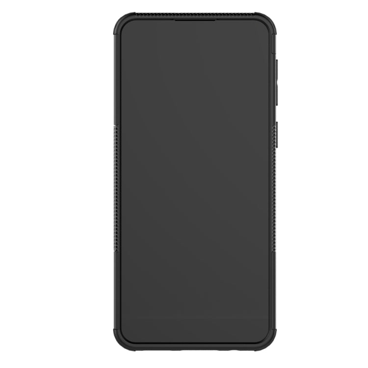 For Samsung Galaxy A21 (EU Version) Tire Texture Shockproof TPU+PC Protective Case with Holder