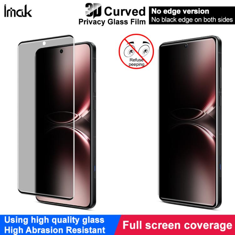 For vivo X200 Ultra 5G imak No Edge Version 3D Curved Privacy Full Screen Tempered Glass Film