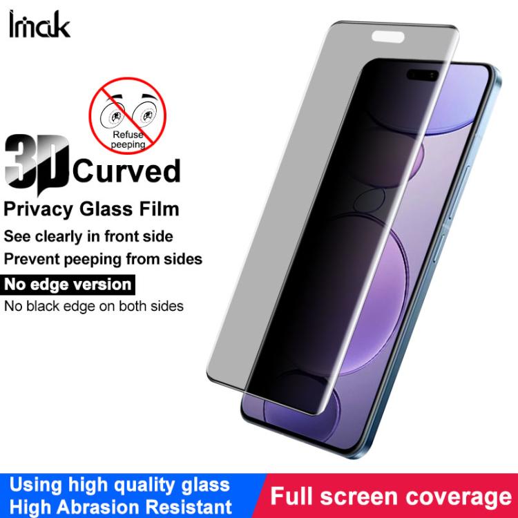 For Xiaomi Civi 5 Pro imak No Edge Version 3D Curved Privacy Full Screen Tempered Glass Film