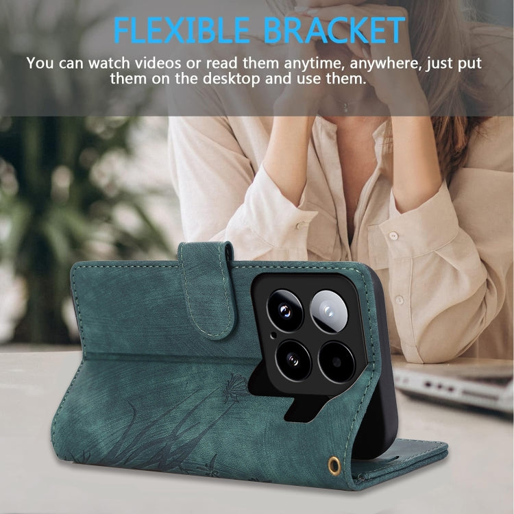 For Xiaomi 15 Orchid Butterfly Embossed Leather Phone Case