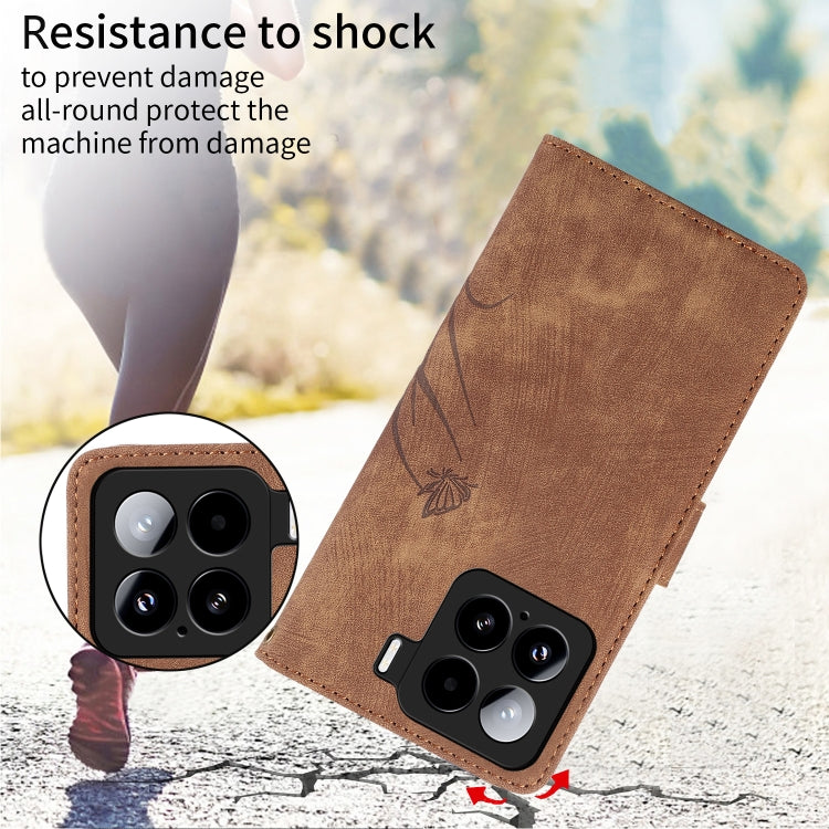 For Xiaomi 15 Orchid Butterfly Embossed Leather Phone Case