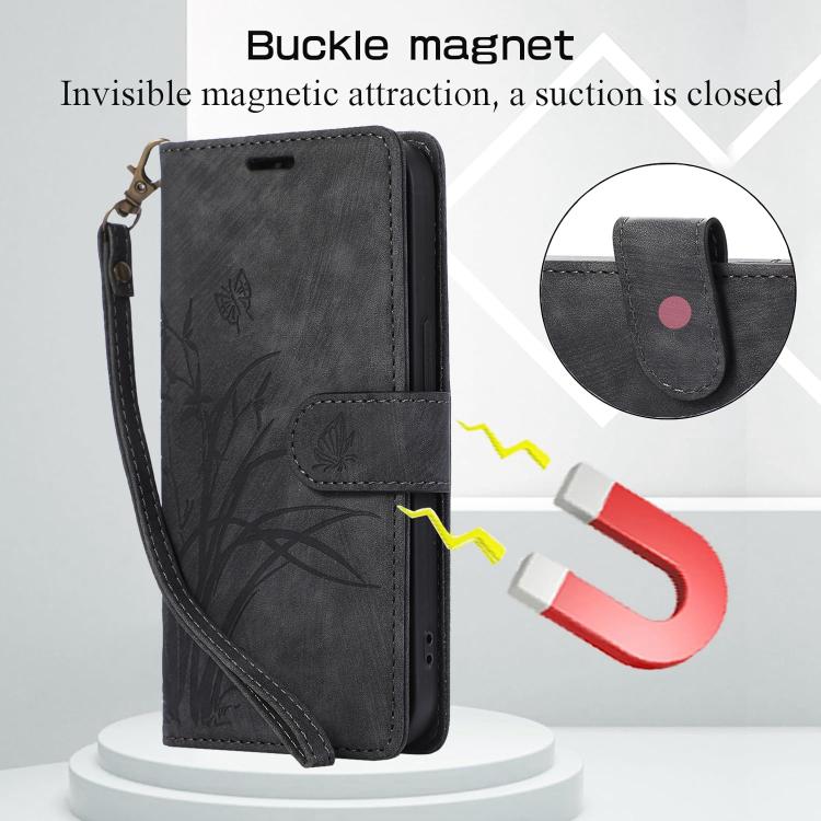 For Xiaomi 14T Orchid Butterfly Embossed Leather Phone Case