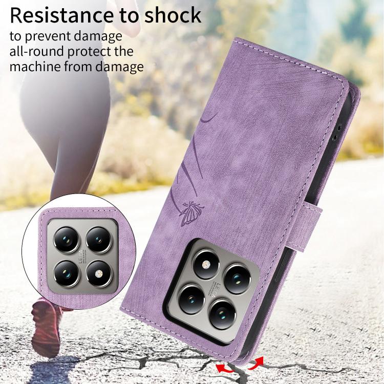 For Xiaomi 14T Orchid Butterfly Embossed Leather Phone Case