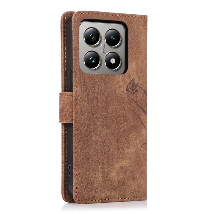 For Xiaomi 14T Orchid Butterfly Embossed Leather Phone Case