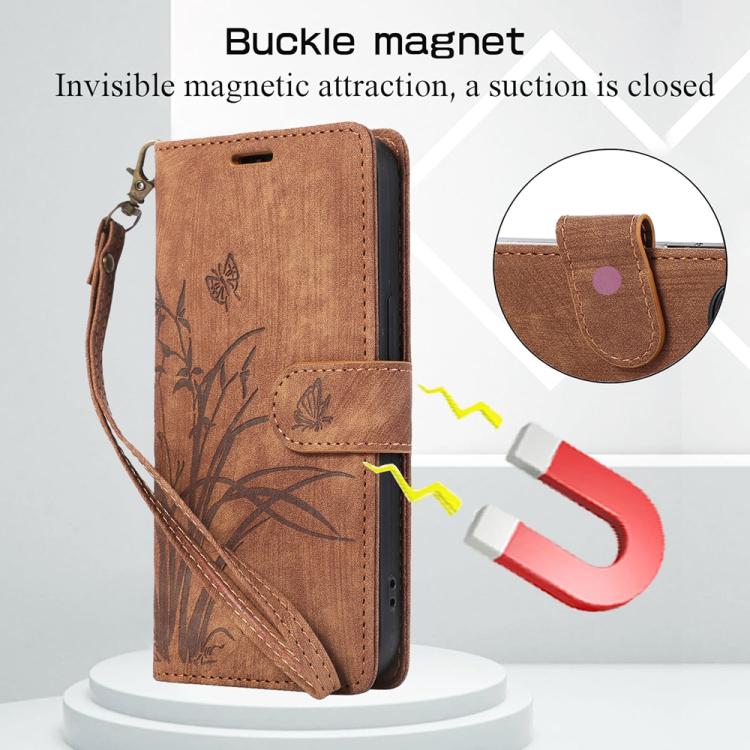 For Xiaomi 15T 5G Orchid Butterfly Embossed Leather Phone Case
