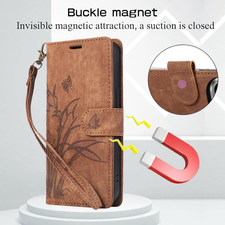 For Xiaomi 15T Pro 5G Orchid Butterfly Embossed Leather Phone Case