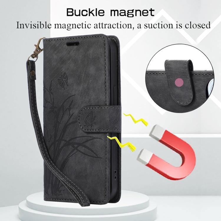 For Xiaomi 17 Orchid Butterfly Embossed Leather Phone Case