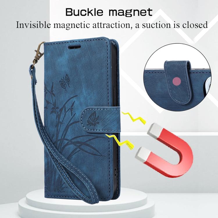 For Xiaomi 17 Orchid Butterfly Embossed Leather Phone Case